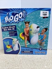 H2O GO Flash n' Splash Seal Ride-On Pool Float Kids Swim Ages 3 61 inches