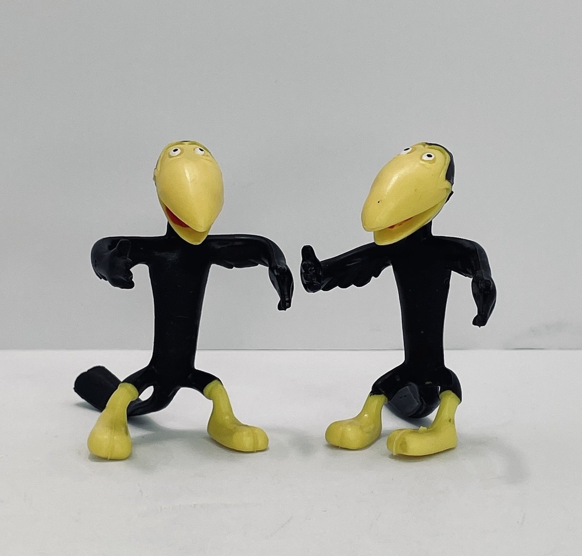 Vintage 1979 Heckle & Jeckle Bendable Plastic Rubber Toy