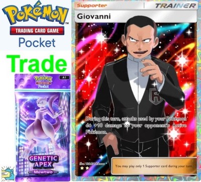 Pokemon TCG Pocket Trade Trainer Giovanni [Full Art] Pack Genetic Apex A1