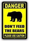 Dangerous Please Do Not Feed The Bear Tin Metal Signs Vintage Aluminium Sign Fu