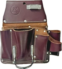 20-383 11 Pocket Leather for Left Hand Drywall Pouch, Cherry