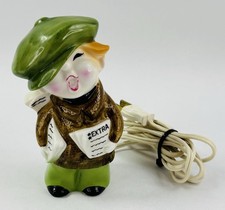 Vintage I.W. Rice Newsboy Night Light Porcelain Newsie Figurine Japan Irice MCM