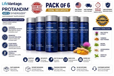 LifeVantage' Protandim NRF2 Synergizer 180 Caplets Pack of 6(180 Caplets) Sealed