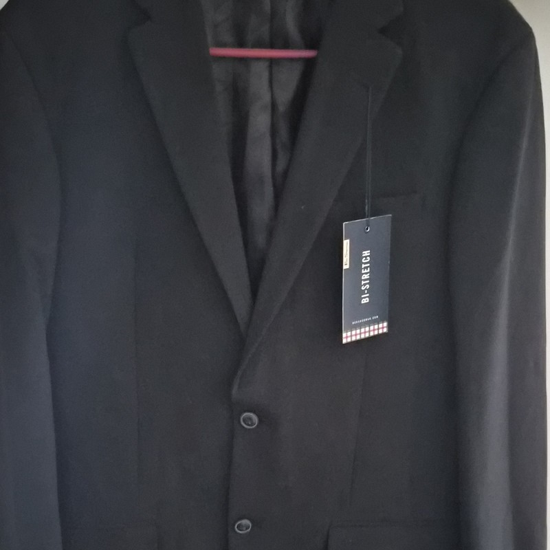 Ben Sherman Bi-Stretch Black Suit Jacket 38 Regular Single-Breasted Two-Button