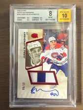 2022-23 SPx Patch Autographs #143 Juraj Slafkovsky 06/15 BGS 8 NM-MT AUTO 10