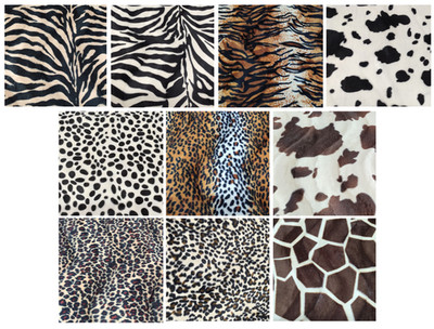 SUPERWEICHER TIERDRUCK VELBOA KUNSTFELL VELOURS STOFF BASTELMATERIAL 60'' BREIT