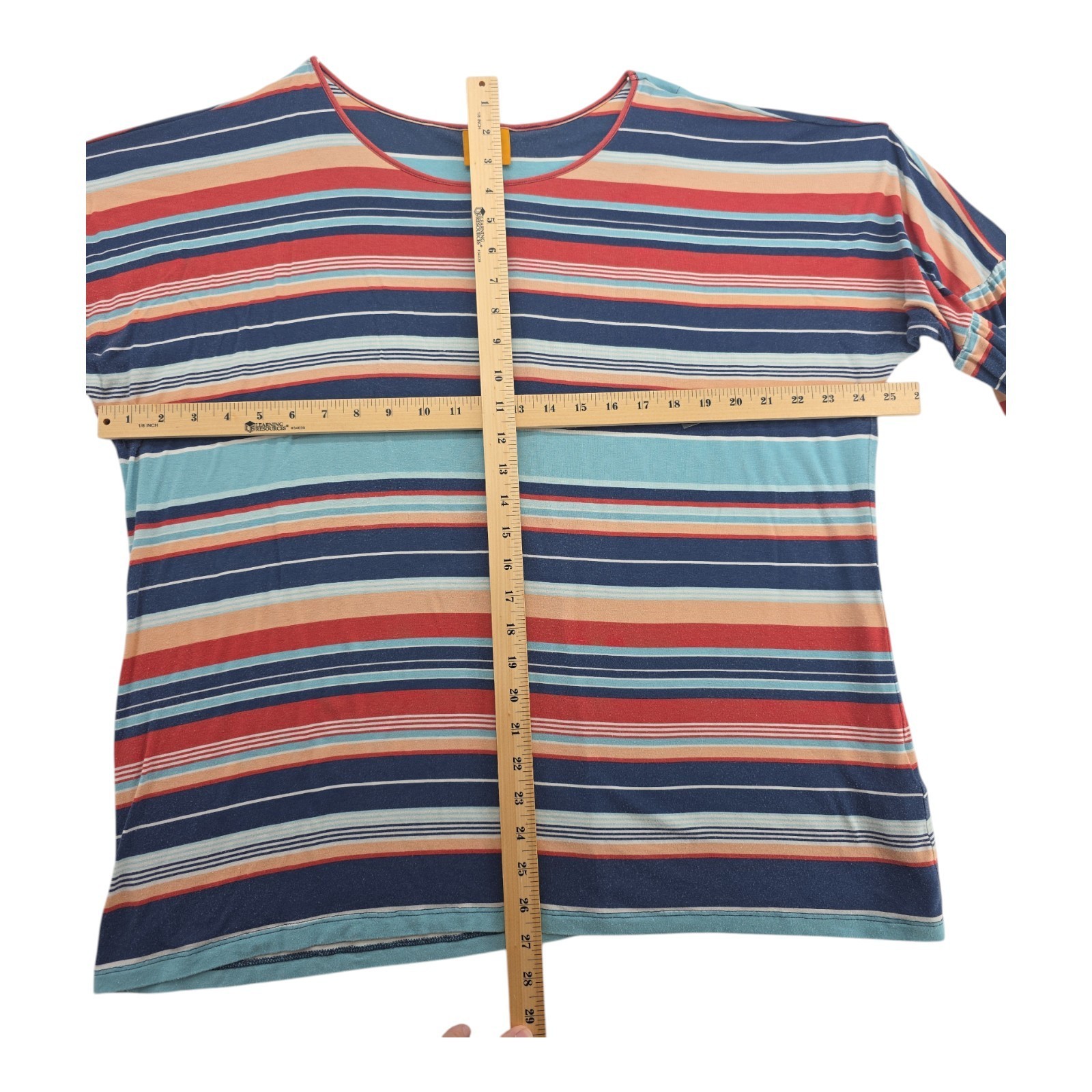 Ruby Rd Multicolor Stripe Ruffle Sleeve Stretch T… - image 7