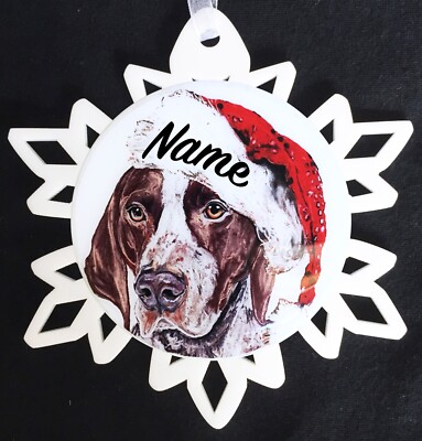Santa Pointer Dog Breed Christmas Ornament - Free Personalization