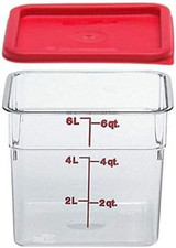 6SFSCW135 Camsquare Food Container, 6-Quart, Polycarbonate, Clear, NSF with Lid