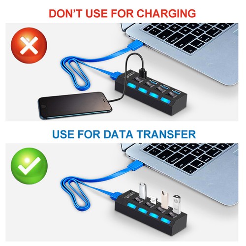 4/7 Port USB 3.0 Hub Aktiv mit Netzteil Verteiler USB Für Windows PC Laptop DHL - Afbeelding 12 van 14