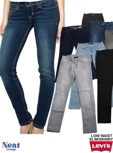 VINTAGE LEVI'S Vita Bassa Skinny/Slim Leg Jeans in denim Levi VARI | eBay