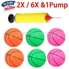 2/6x Basketball Small Mini Children Inflatable With Pump Kids Sport Toy Indoor-