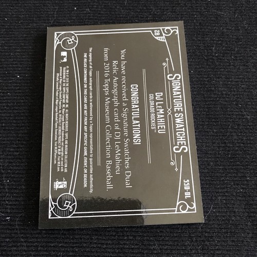 DJ LEMAHIEU 2016 TOPPS MUSEUM SWATCHES PATCH AUTOGRAPH AUTO /399 - Picture 2 of 2