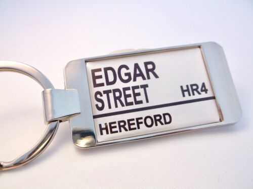HEREFORD STADIUM ROAD BADGE STREET SIGN KEYRING KEY FOB KEYFOB CHAIN GIFT - Picture 1 of 1