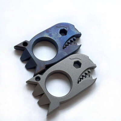 MARKENLOS EDC Titanium Shark Flaschenöffner Pry Bar Schraubendreher Multi Tool