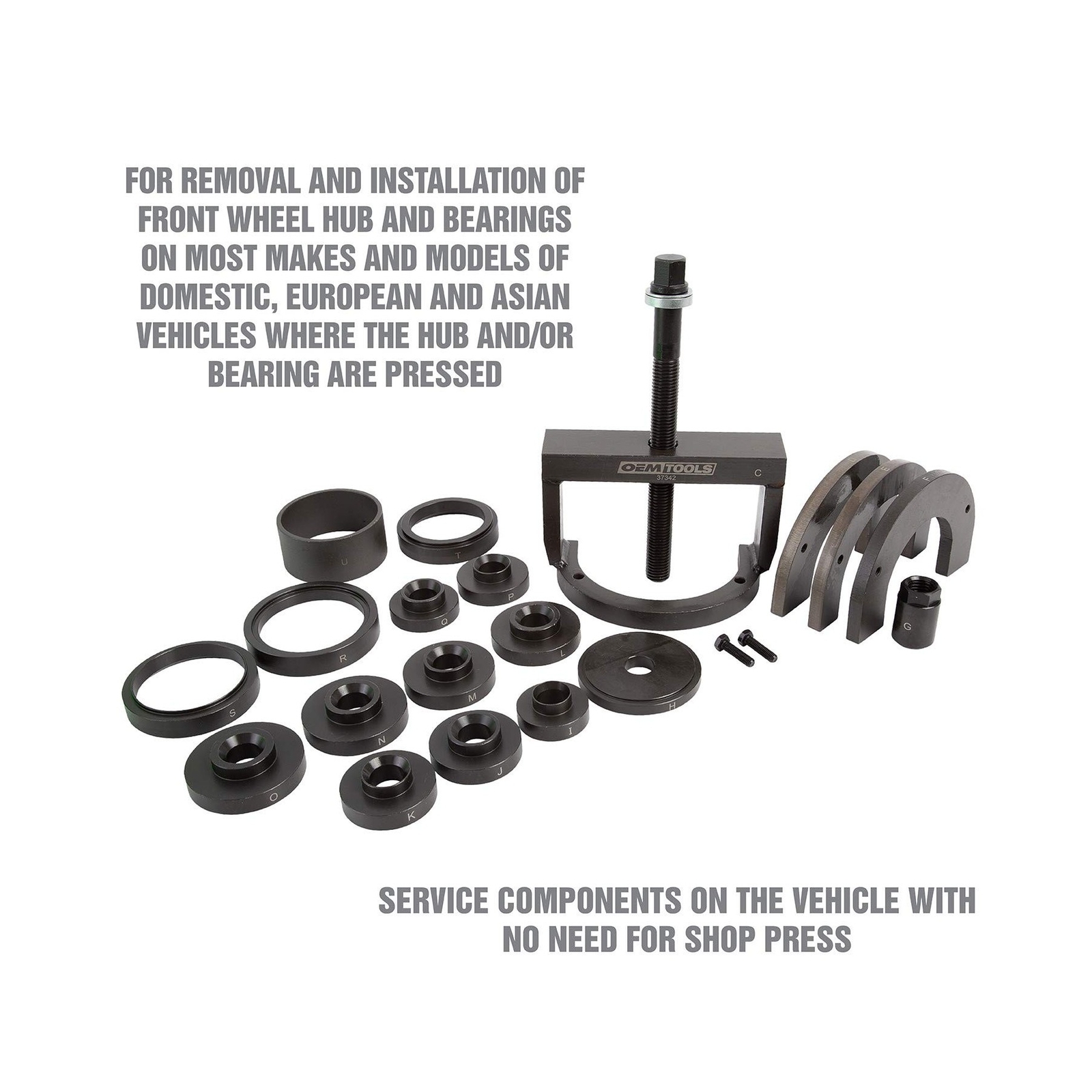 OEMTOOLS 37342 Master Wheel Hub and Bearing Remover and Installer Kit