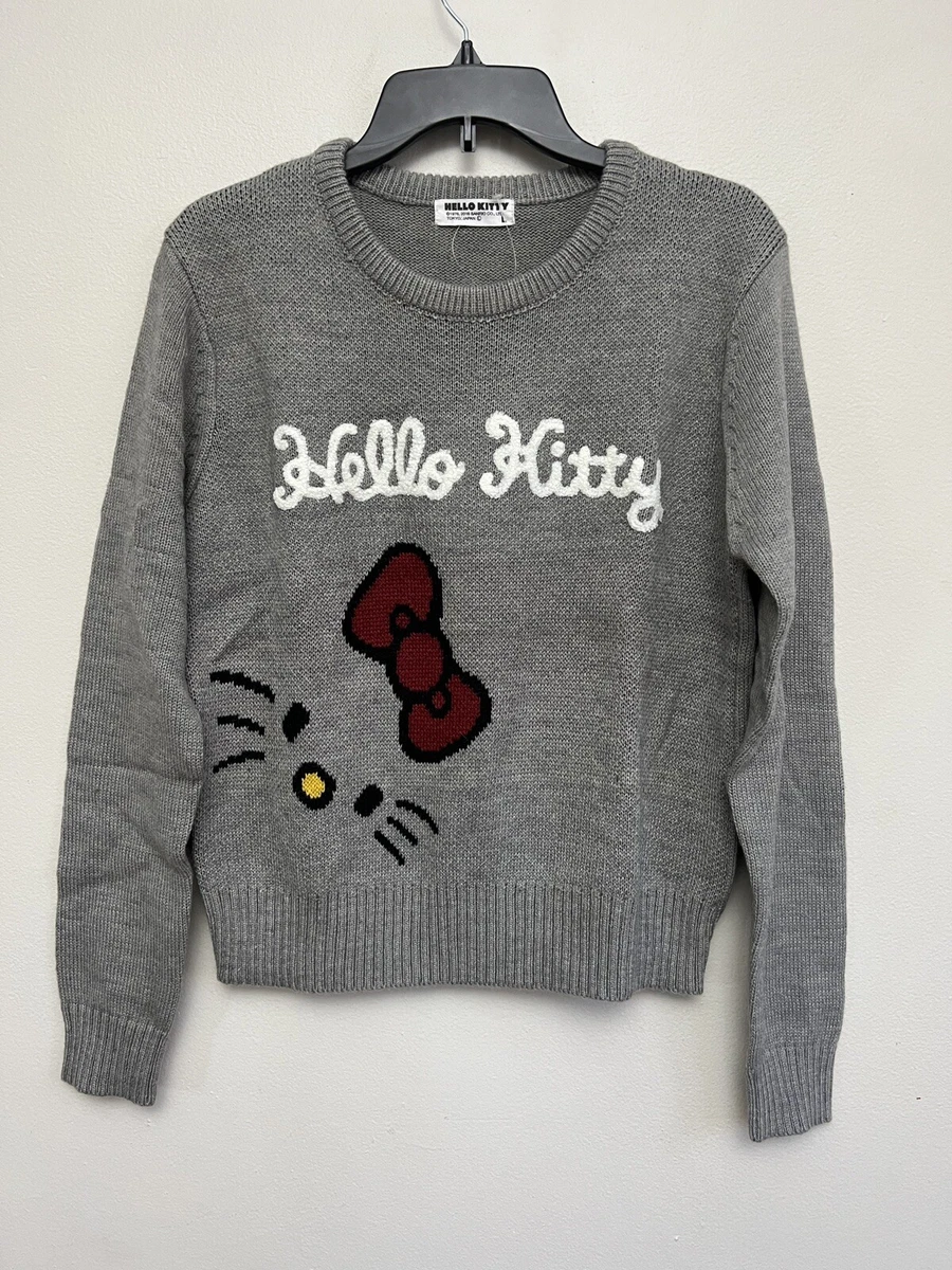 Sanrio Japan Tokyo Hello Kitty Face Sweater Wool Blend Womens