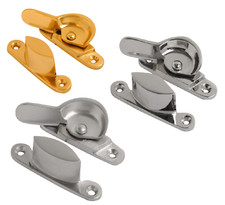 Solid Brass Fitch Fastener Sash Window Fastener Brass, Chrome or Satin Chrome