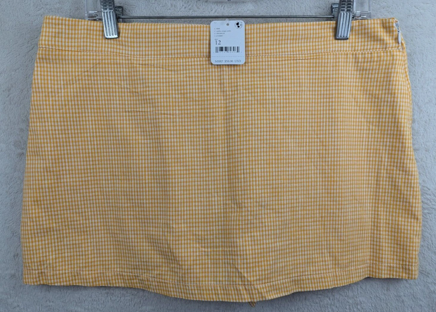 Free People sz 12 Mini Skirt or Skort shorts malibu orange n white 1709