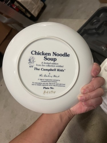 DANBURY IN PERFETTE CONDIZIONI ZUPPA CAMPBELL piatto da collezione SPAGHETTO DI POLLO 1994 NUOVO - Foto 2 di 3