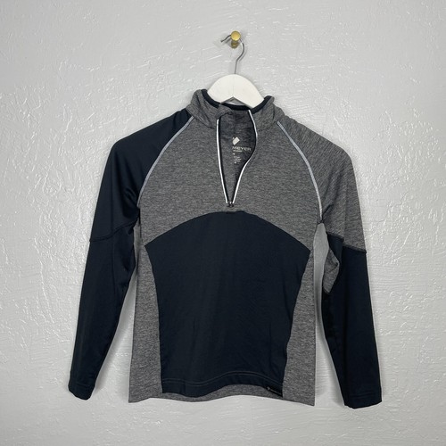 Obermeyer Boy S Black Gray Transport Tech Baselayer Shirt Reflective 1/4 Zip