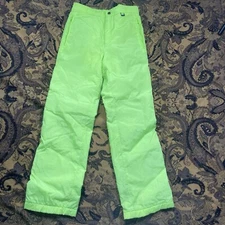 Vtg FERA Skiwear Neon Yellow Snowboarding Pants Mens Size 30
