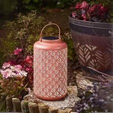 Solar LED Light Moroccan Lantern Large Hanging Outdoor Garden Lamp Decor 31cm