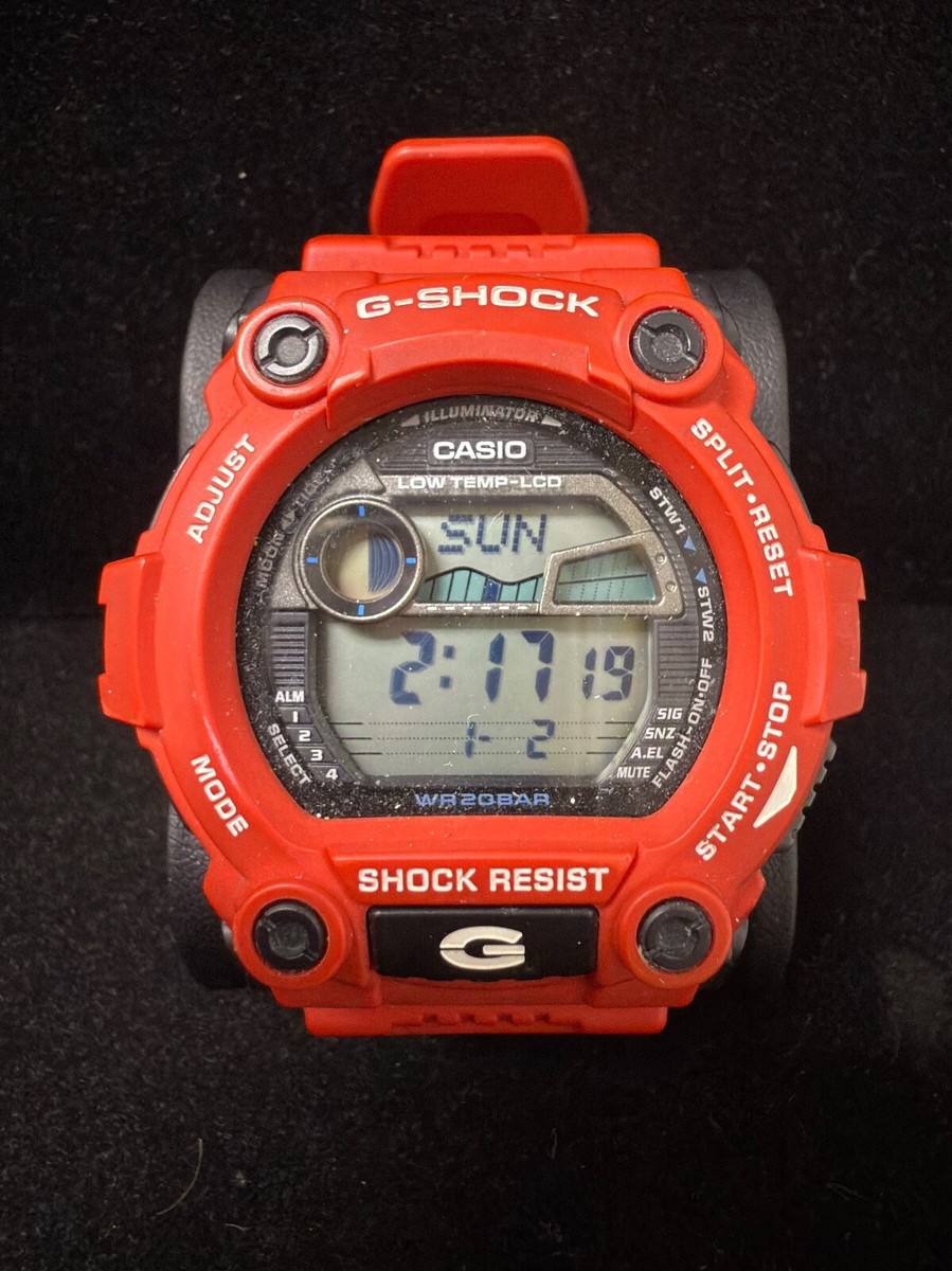 🌊🧊 Casio G-Shock G-7900A-4 – Red Tactical Tide Graph & Moon