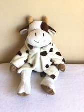 Russ Berrie Co Mooella Brown Cream Spotted Cow Bean Bag Plush Stuffed Animal