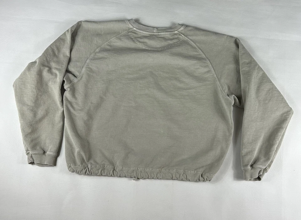 Sudadera corta vintage Columbia cuello redondo hecha en EE. UU. beige cordón usada en excelente estado Foto 4 de 4