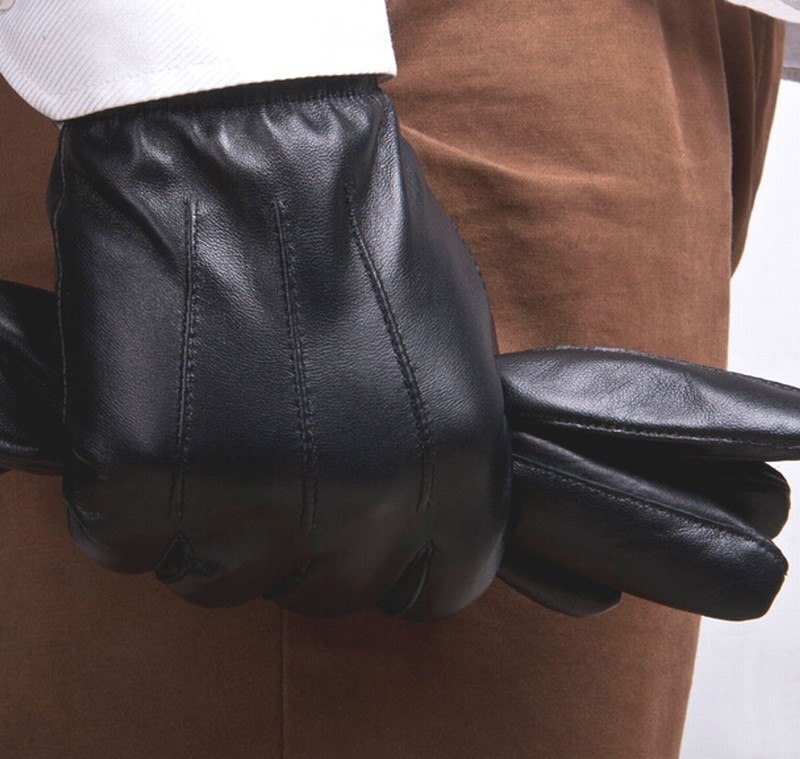 Men's Police tactical real leather gloves * Black Brown Size：S/M/L/XL