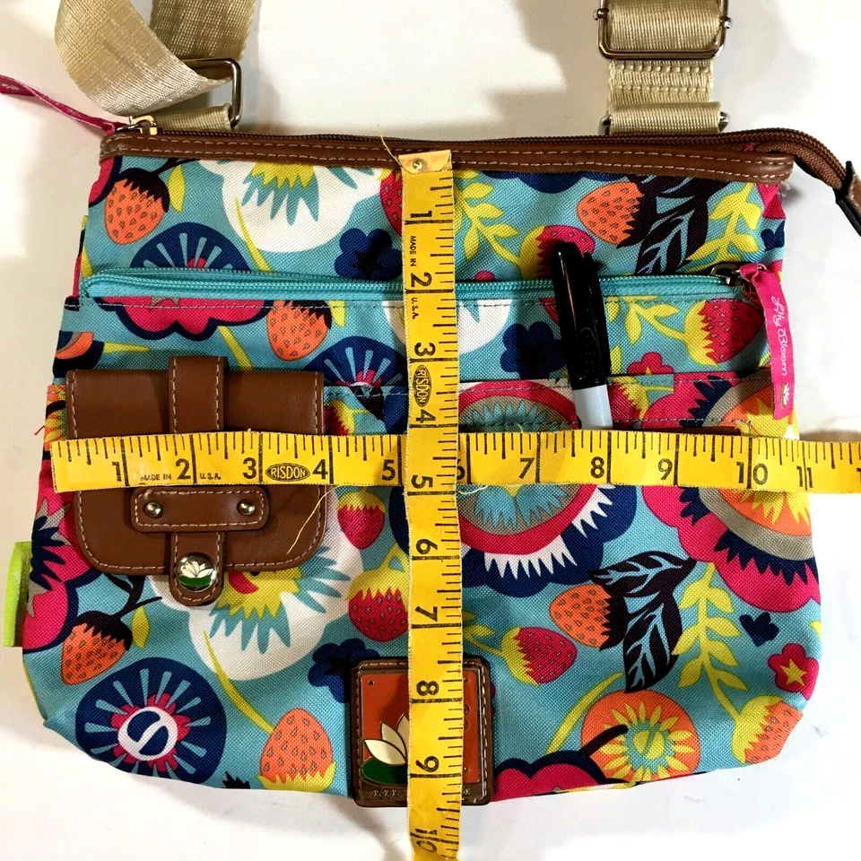 Bolso Mensajero Cartera Floral Multicolor Azul Lily Bloom Mediano Multicolor Foto 4 de 4