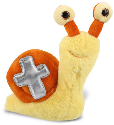 PLUSH CROSS - SUPER-SOFT PLUSH - ORANGE SNAIL SMALL 5.5''