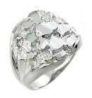 NWT 925 Pure Sterling Silver Bold Men's Nugget Ring All / Any Size Made in USA