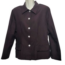 Vtg Tres Paquettes Byer Suit Jacket Size Large Brown Jeweled Button Office Siren