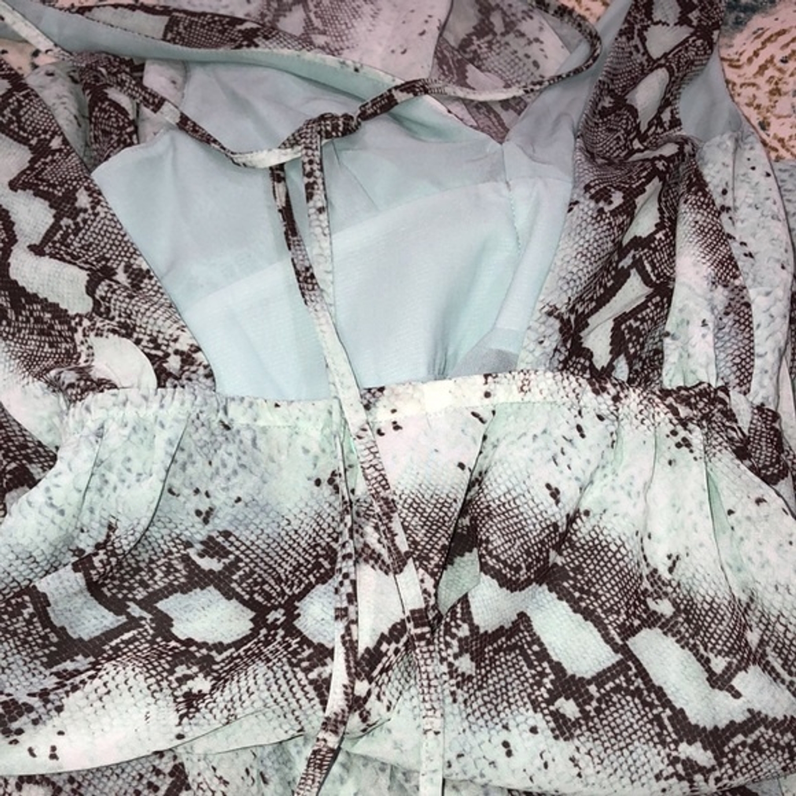 VICI size small green snake print sexy maxi dress - image 5