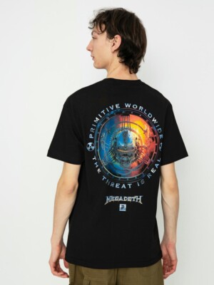 Primitive Skate Apparel Men's X Megadeth T-Shirt Threat Is Real Short Sleeve Tee