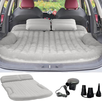 SUV Inflatable Air Mattress with Pillows & Pump for Travel & Camping - Light Gra