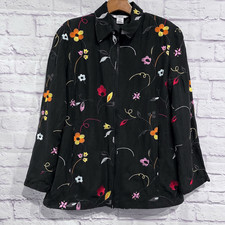 Edward Floral Embroidered Zip Front Jacket Vintage