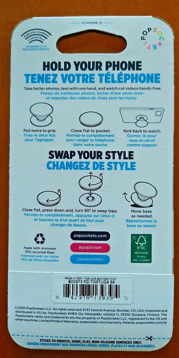New POPSOCKETS POPGRIP Phone Grip Stand W/ Swappable Top in