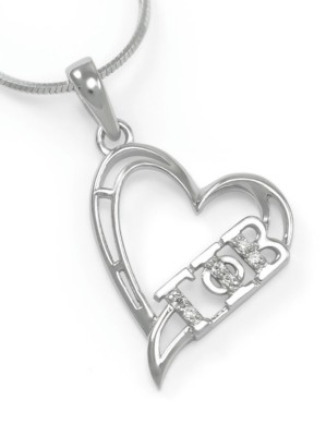 Gamma Phi Beta Sterling Silver Heart Pendant with CZs | Sorority Jewelry | New!!
