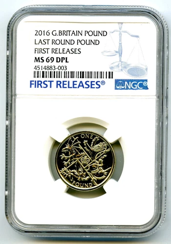 2016 GREAT BRITAIN LAST ROUND POUND NGC MS69 DPL DEEP PROOF FIRST RELEASES TOP !