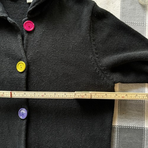 Cardigan lungo Inspired by Bellepointe vintage nero con bordo all'uncinetto taglia M Boho - Foto 4 di 7