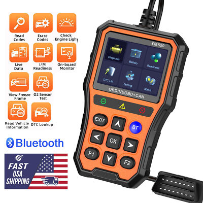 2024 YM529 Fault Code Reader Scanner OBD2 EOBD Diagnostic Scan Tool W/Bluetooth