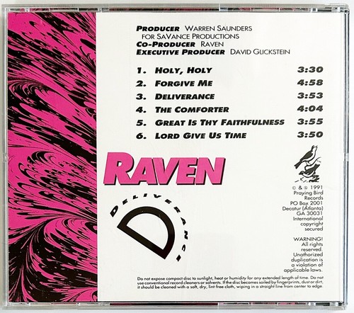 RAVEN "Deliverance" RARE 1991 CD, Synth Funk/Soul Gospel, Private, Atlanta GA - Picture 4 of 5