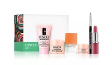 CLINIQUE 6 PC Gift Set Perfume, Cleanser, Hydrator, Lipstick, Reduce Eye Liner 