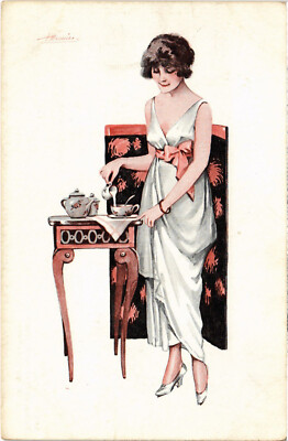 PC ARTIST SIGNED, MEUNIER, TROTTINS DE PARIS, RISQUE, Vintage Postcard (b51718)