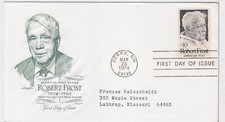 TurtlesTradingPost- Robert Frost- Poet - 1974 - #1526- FDC Artmaster Cachet