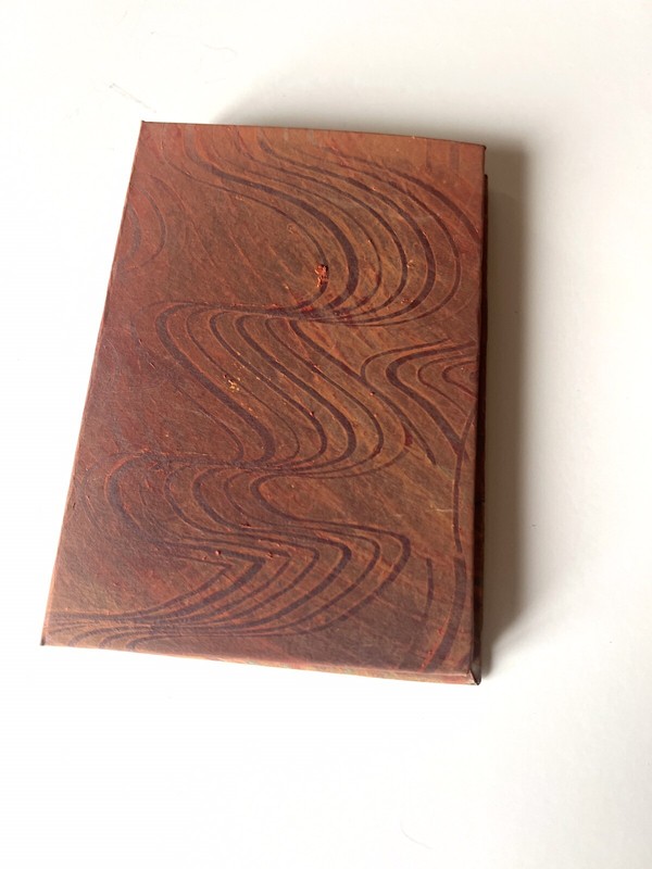 One of a kind colorful paste paper refillable note pad (item np5)
