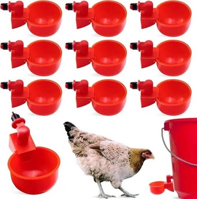 10PCS Chicken Waterer Cups 3/8 Inch Thread Poultry Drinking Feeder